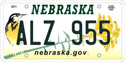 NE license plate ALZ955