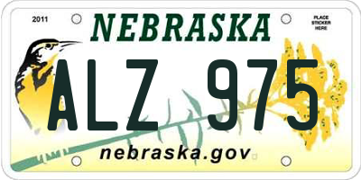 NE license plate ALZ975