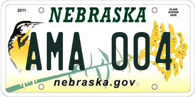 NE license plate AMA004