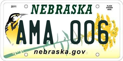 NE license plate AMA006