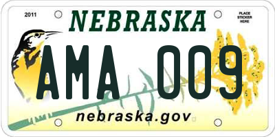NE license plate AMA009