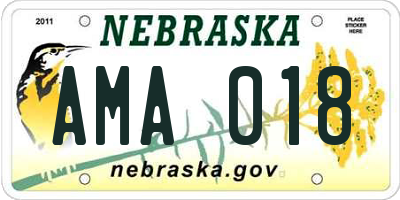 NE license plate AMA018
