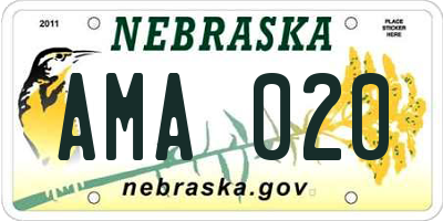 NE license plate AMA020