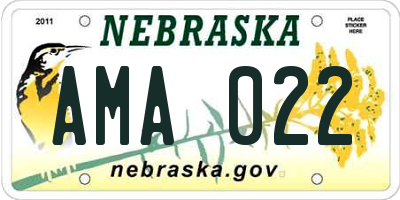 NE license plate AMA022
