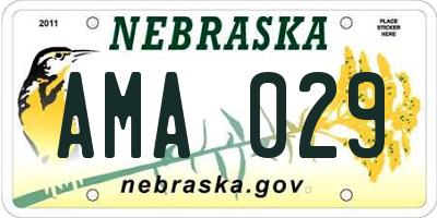 NE license plate AMA029