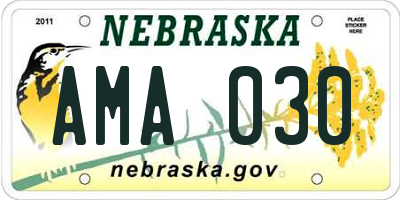 NE license plate AMA030