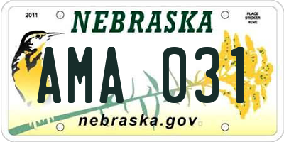 NE license plate AMA031