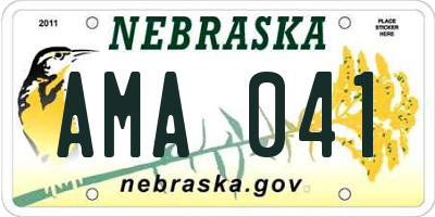 NE license plate AMA041