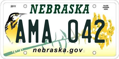 NE license plate AMA042
