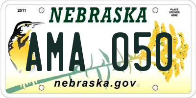 NE license plate AMA050