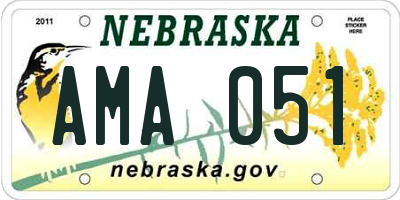 NE license plate AMA051