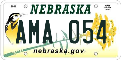 NE license plate AMA054