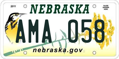 NE license plate AMA058
