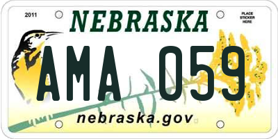 NE license plate AMA059
