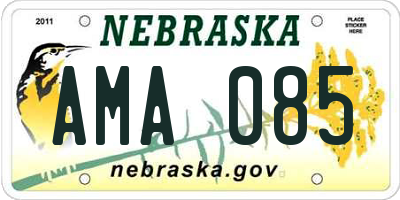 NE license plate AMA085