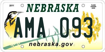 NE license plate AMA093
