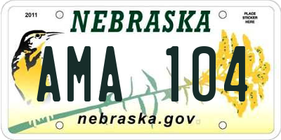 NE license plate AMA104