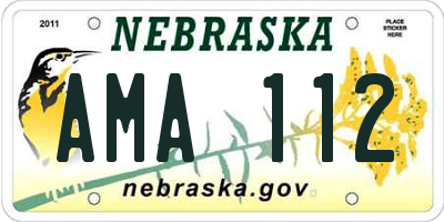 NE license plate AMA112