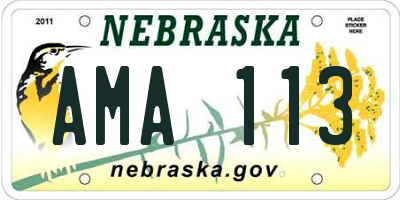 NE license plate AMA113