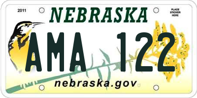 NE license plate AMA122
