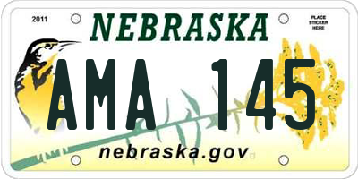NE license plate AMA145