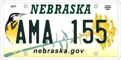 NE license plate AMA155