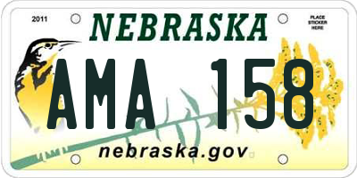 NE license plate AMA158