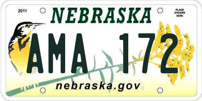 NE license plate AMA172