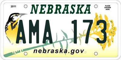 NE license plate AMA173