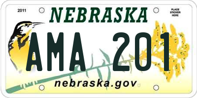 NE license plate AMA201