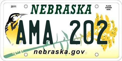 NE license plate AMA202
