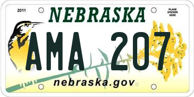 NE license plate AMA207