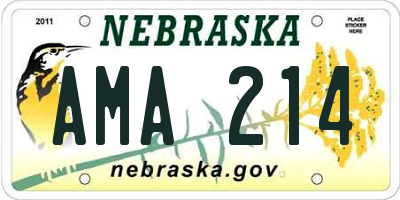 NE license plate AMA214