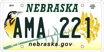 NE license plate AMA221