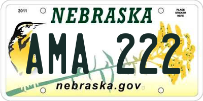 NE license plate AMA222