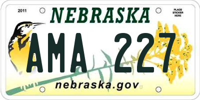 NE license plate AMA227