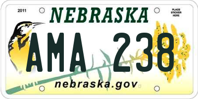 NE license plate AMA238