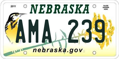 NE license plate AMA239