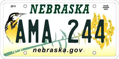 NE license plate AMA244
