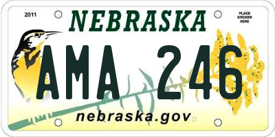 NE license plate AMA246