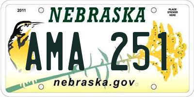 NE license plate AMA251
