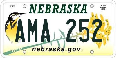 NE license plate AMA252