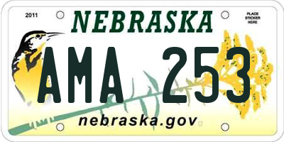 NE license plate AMA253