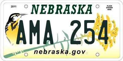 NE license plate AMA254