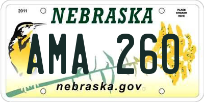 NE license plate AMA260