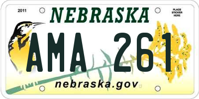 NE license plate AMA261