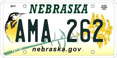 NE license plate AMA262