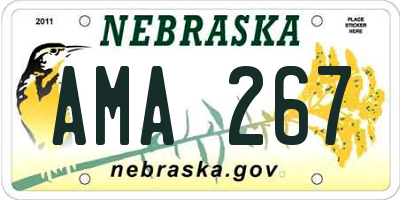 NE license plate AMA267