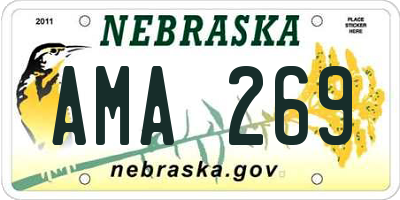 NE license plate AMA269