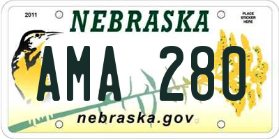 NE license plate AMA280